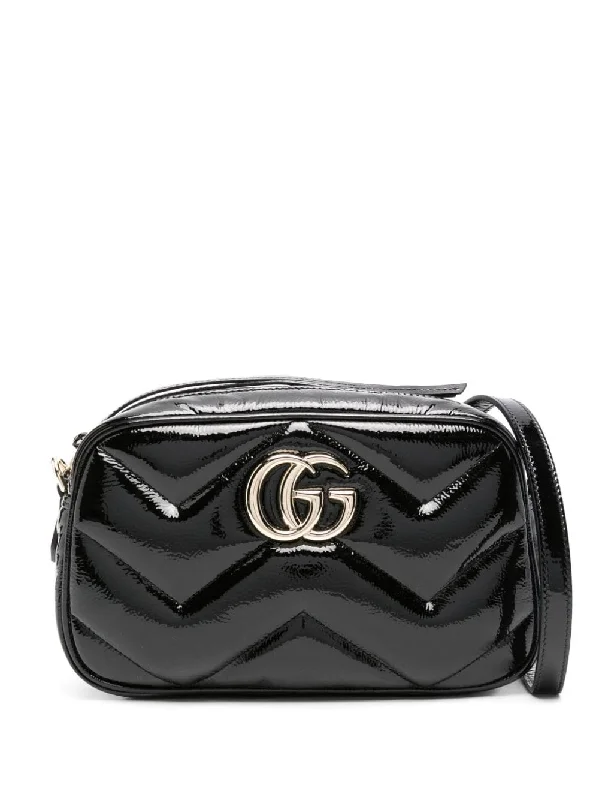 Small - sized Women Gucci shoulder bags for evening outingsGucci Women Gg Marmont Small Patent Leather Shoulder Bag