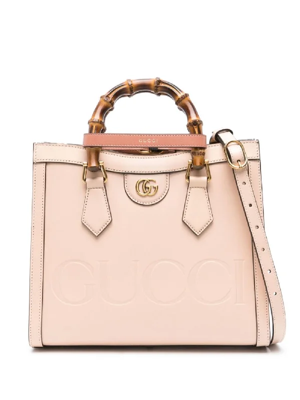 Women Gucci tote bags in GG Supreme canvas for a branded feelGucci Women Diana Small Leather Handbag