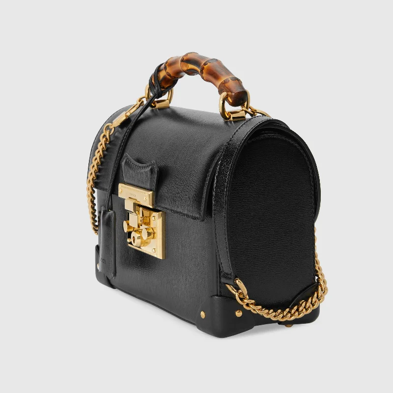 Women Gucci bags with interlocking G hardware for a classic lookGucci Padlock Small Bamboo Shoulder Bag Black