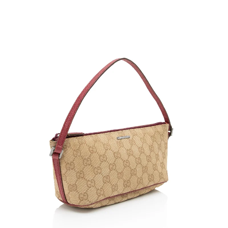 Women Gucci Sylvie bags with a detachable ribbon detailGucci GG Canvas Classic Pochette (aGAUWG)