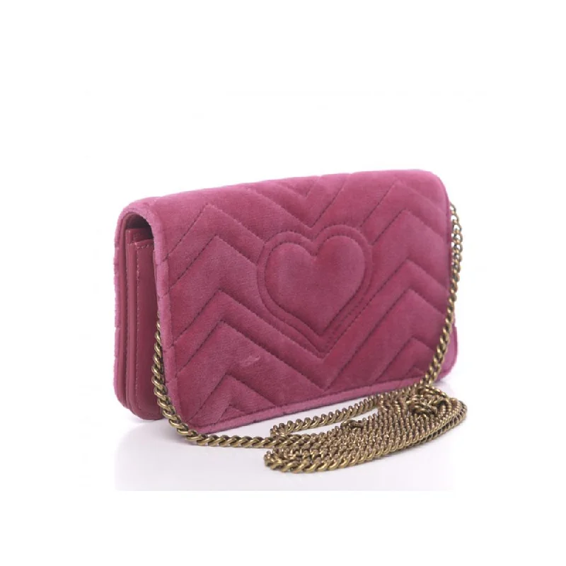 Gucci handbags for women with a back - zip pocketGucci 488426 2149 Women's Raspberry Pink Velvet Mini Clutch Bag (GG2065)