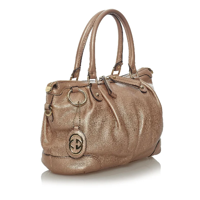 Small - sized Women Gucci shoulder bags for evening outingsGucci Sukey Leather Satchel (SHG-37221)