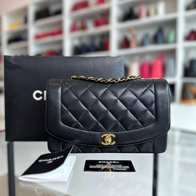 Chanel New Arrival Handbag with Gold HardwareDiana Medium Black Lambskin Vintage GHW No 3