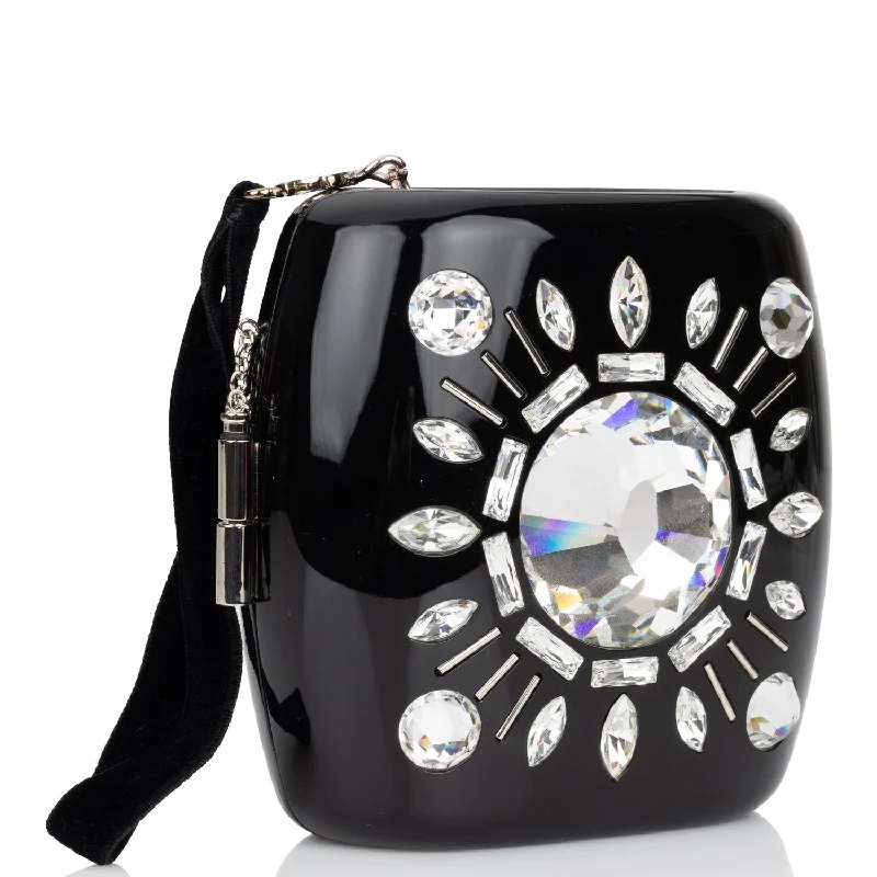 Chanel Luxury Handbag for High - End EventsChanel Minaudière Jewel Clutch Black Resin Silver Hardware