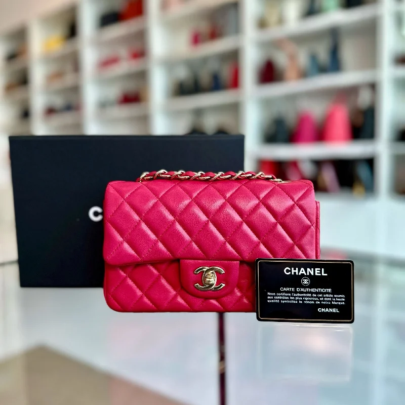 Chanel Vintage Inspired Handbag for Retro LoversMini Rectangular Classic Flap Lambskin Pink GHW No 21