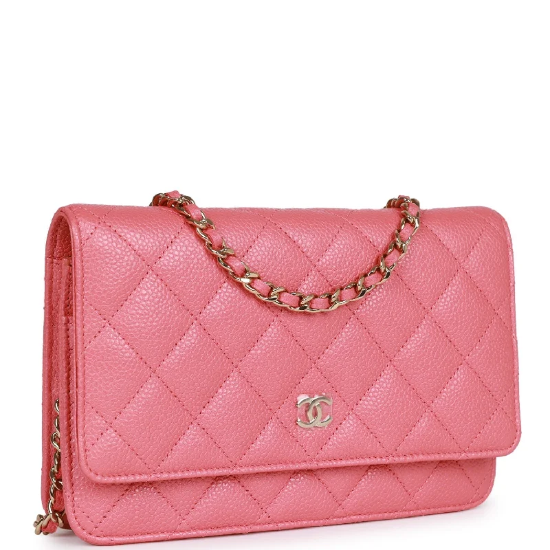 Chanel Classic Flap Bag for Evening PartyChanel Wallet on Chain WOC Pink Caviar Light Gold Hardware