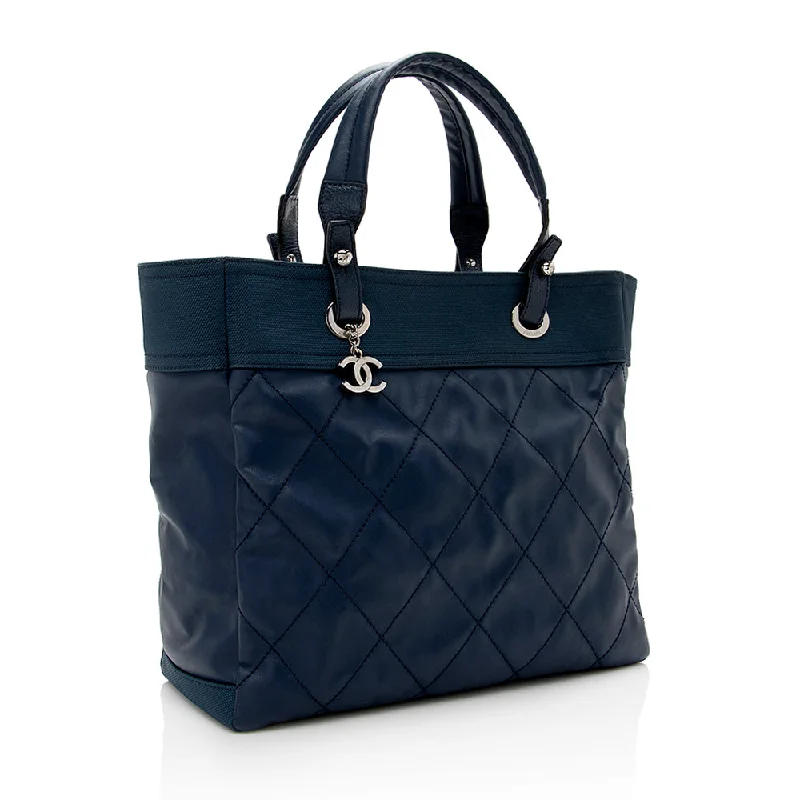 Chanel All - Match Handbag for Versatile StylingChanel Coated Canvas Biarritz Tote (16663)