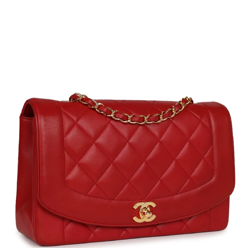 Chanel Vintage Inspired Handbag for Retro LoversVintage Chanel Small Diana Flap Bag Red Lambskin Gold Hardware