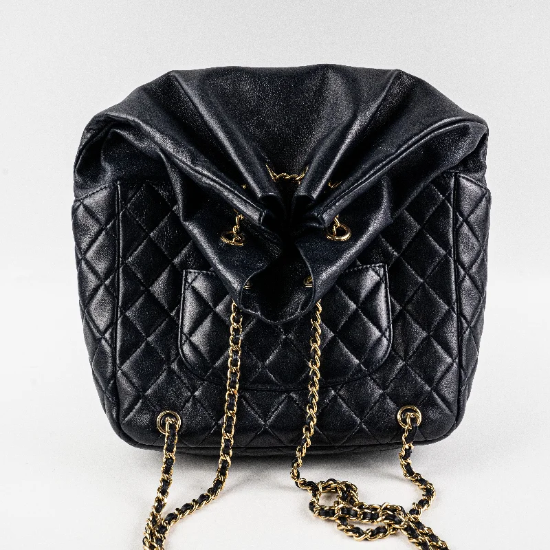 Chanel Chain Strap Handbag for Everyday UseChanel Seasonal Navy Lambskin Backpack