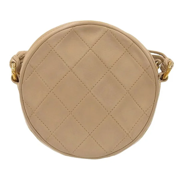 Chanel Chain Strap Handbag for Everyday UseCHANEL Around 1990 Made Round Cc Mark Stitch Tassel Shoulder Bag Beige