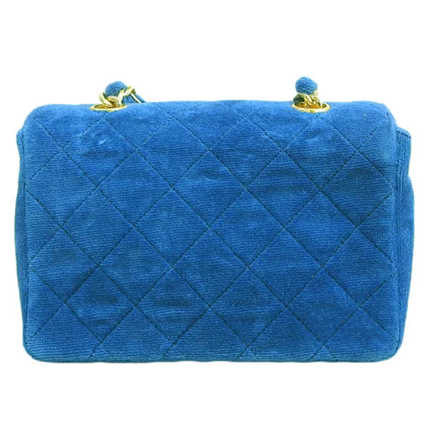 Chanel Colorful Handbag for Spring OutfitsCHANEL Around 1990 Made Velvet Turn-Lock Mini Chain Bag Blue