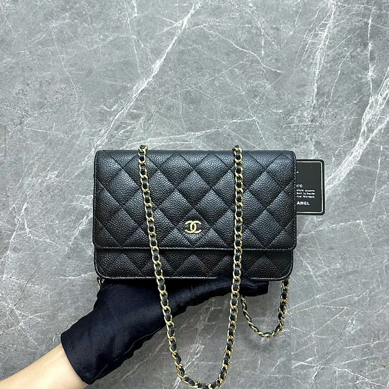 Chanel Small Crossbody Bag for TravelCaviar WOC Wallet On Chain Black GHW No 24