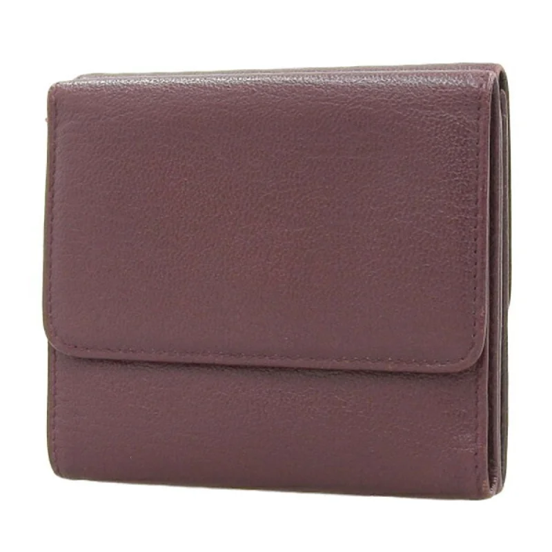 Chanel Luxury Handbag for High - End EventsCHANEL Leather Cocomark Trifold Wallet Bordeaux Ladies