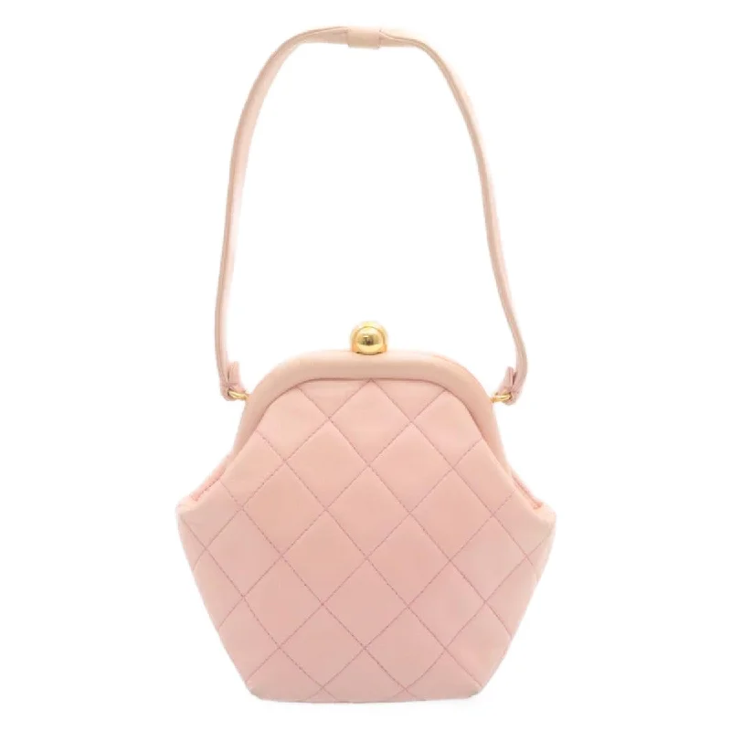 Chanel Limited Edition Handbag for CollectorsCHANEL Matelasse Hand Bag Lamb Skin Pink CC Auth 29107A