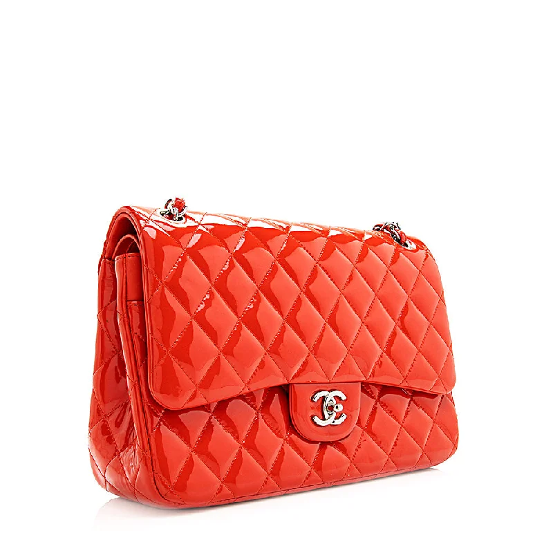 Chanel Designer Handbag with Unique DesignChanel Patent Leather Classic Jumbo Double Flap Shoulder Bag (18807)