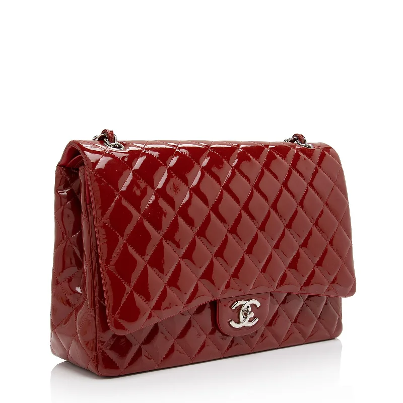 Chanel Handbag with Adjustable Strap for ComfortChanel Patent Leather Classic Maxi Double Flap Bag (g5wkOe)