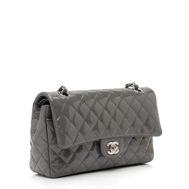 Chanel Quilted Leather Shoulder Bag for FashionistasChanel Patent Leather Classic Medium Double Flap Bag (23514)