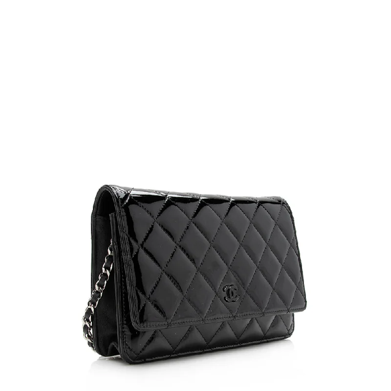 Chanel Luxury Handbag for High - End EventsChanel Patent Leather Classic Wallet on Chain Bag (15594)