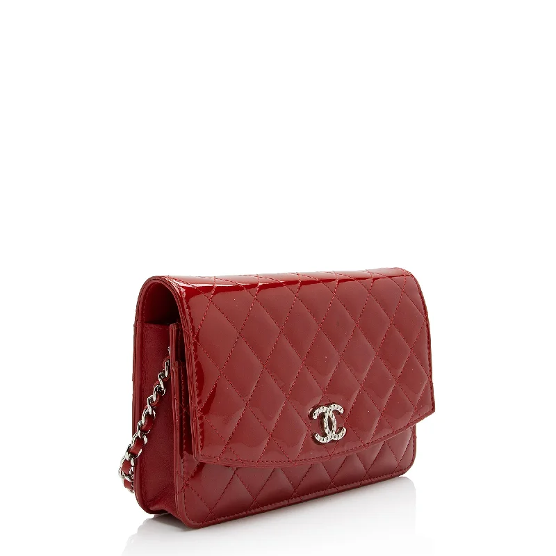 Chanel All - Match Handbag for Versatile StylingChanel Patent Leather Classic Wallet on Chain Bag (23342)