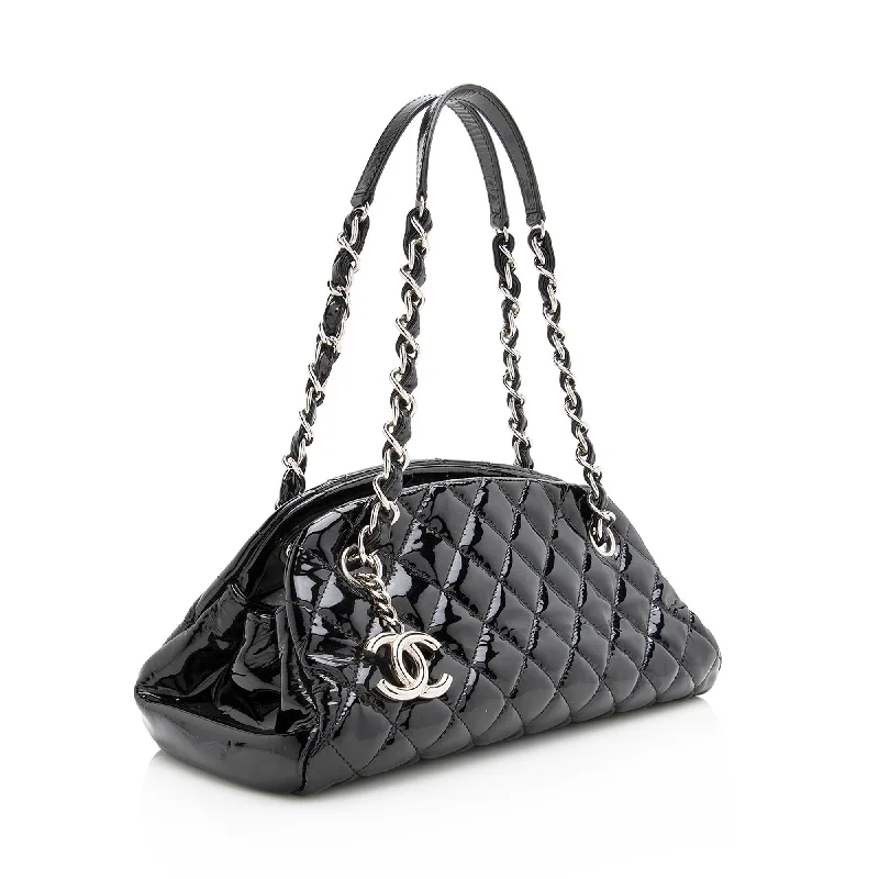 Chanel Black Handbag for Business MeetingsChanel Patent Leather Just Mademoiselle Petite Bowler Bag (22283)