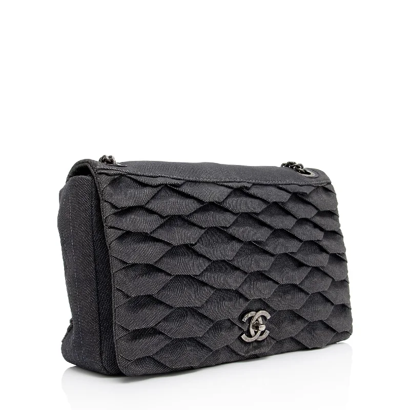 Chanel All - Match Handbag for Versatile StylingChanel Pleated Denim Turtle Flap Bag (2bTG49)