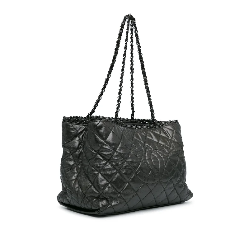 Chanel Luxury Handbag for High - End EventsChanel Quilted Aged Calfskin Chain Me Tote (63pbEt)