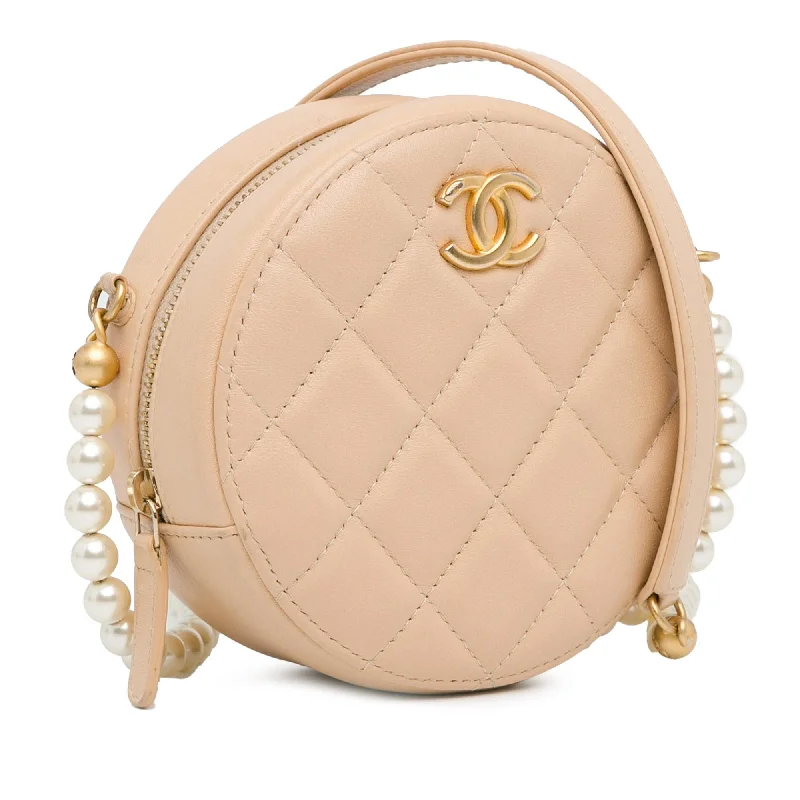 Chanel Classic Flap Bag for Evening PartyChanel Quilted Calfskin Pearl Round Clutch With Chain (4RAziC)