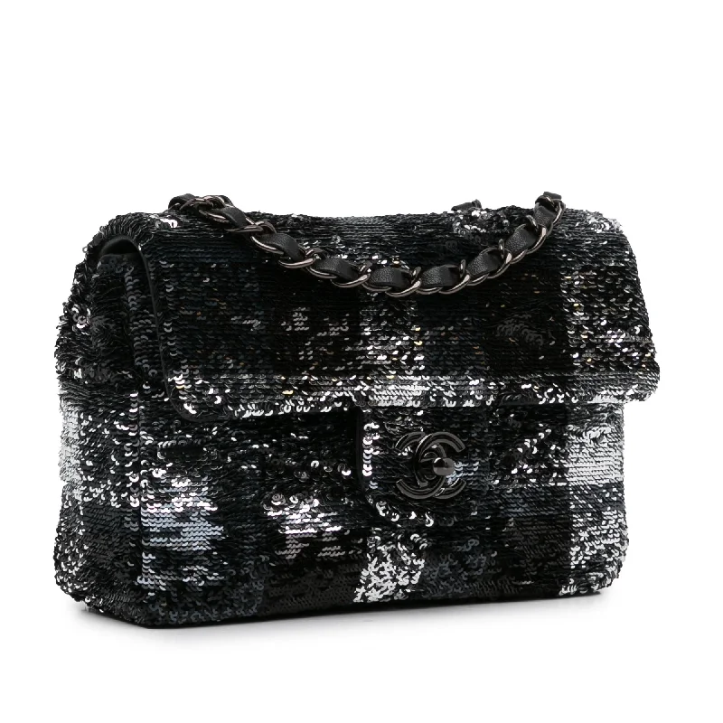 Chanel Classic Flap Bag for Evening PartyChanel Sequin Plaid Single Flap (Ckya33)