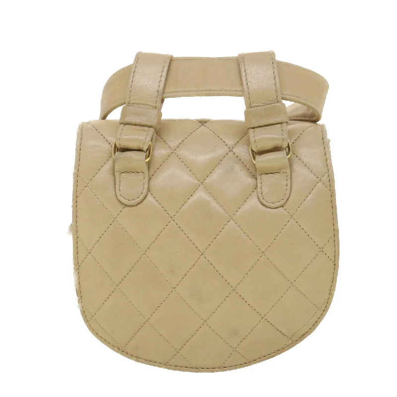 Chanel All - Match Handbag for Versatile StylingCHANEL Shoulder Bag Lamb Skin Beige CC Auth ar9074